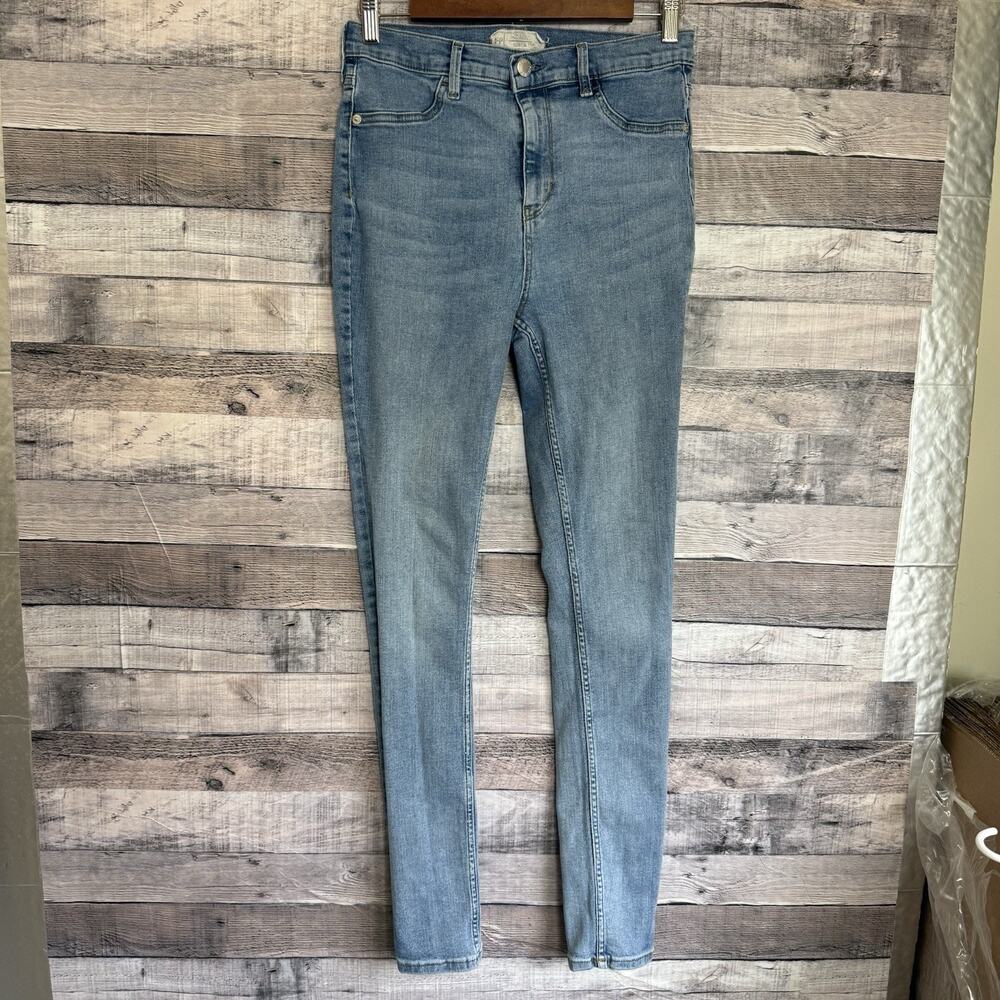 Free People High Rise Stretch Skinny Jeans Light Blue Wash Size 24